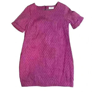 PEOPLE TREE Organic Cotton Pink Patterned Roomy Short Sleeve Mini Dress Women 4